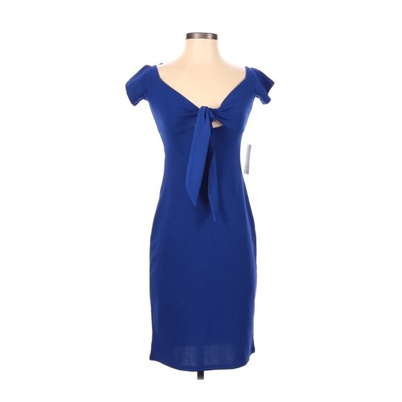BEBE | Cobalt Blue Off-Shoulder Dress - Picture 3 of 4